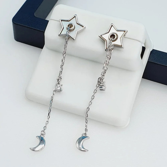 "925 Sterling Silver Cubic Zirconia Earrings, UU1P6A6114 - Picture 1 of 8